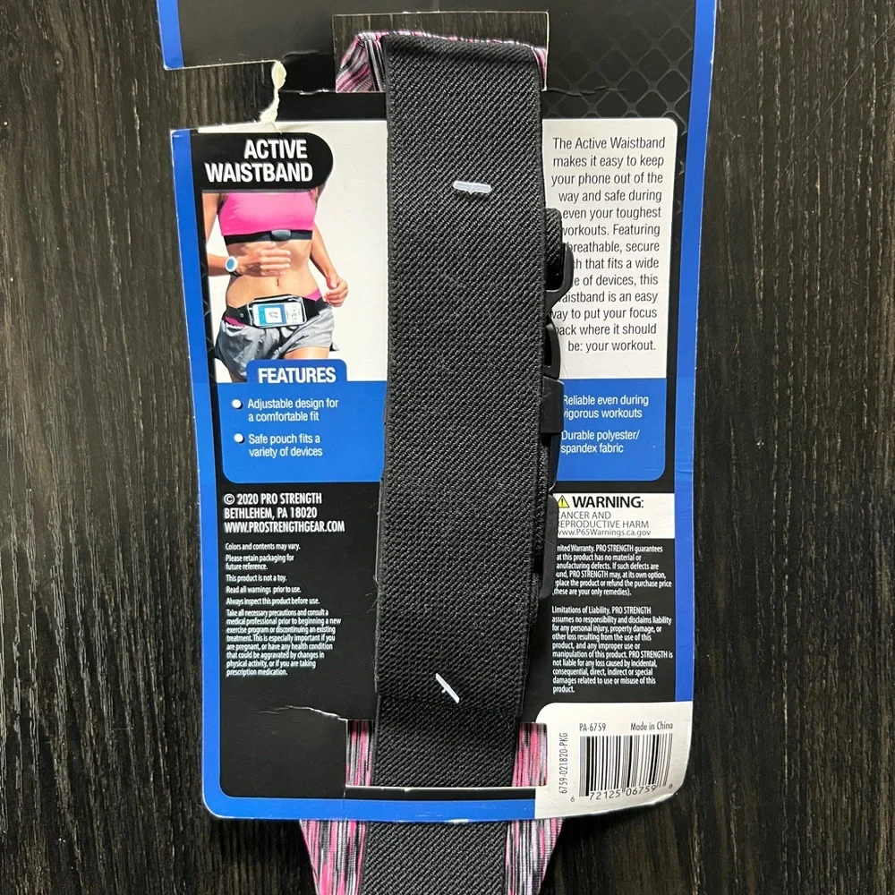 Pro Strength Pink and Black Waistband for Cell Phones